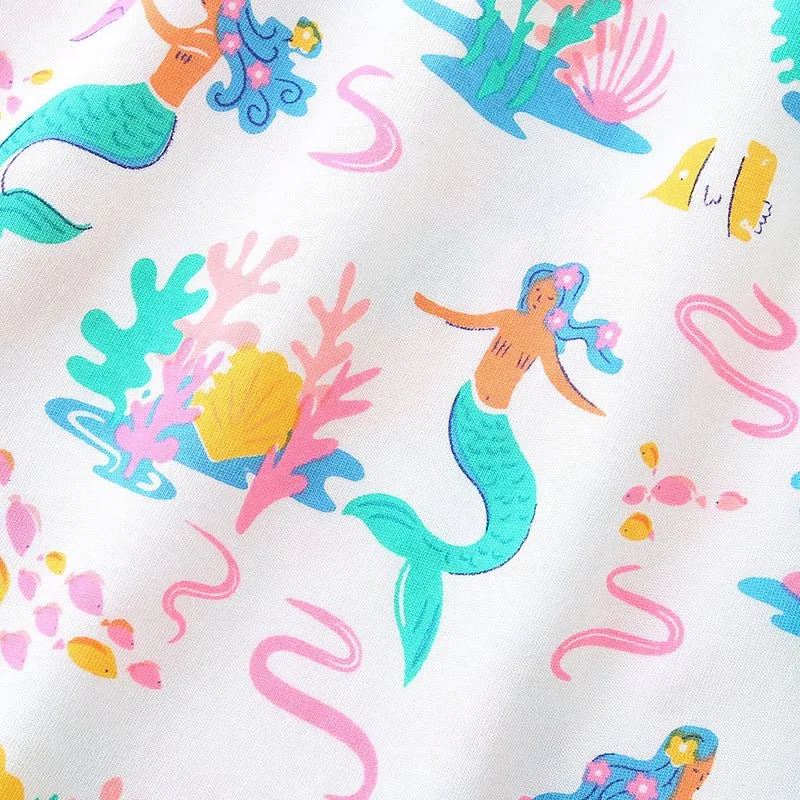 Toddler/Kid Girl's Mermaid Print Design Princess Dress