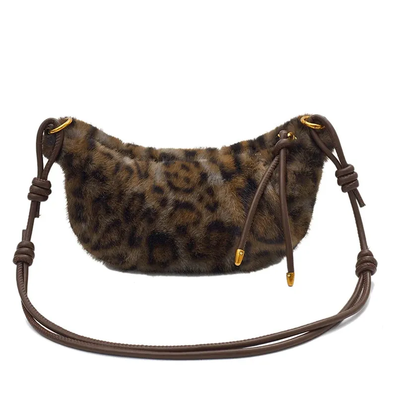 UAKISS  -  Cute Soft Small Faux Fur Shoulder Bags for Women 2024 Y2K Winter New Korean Fashion Handbags Trend Warm CrossbodyBag