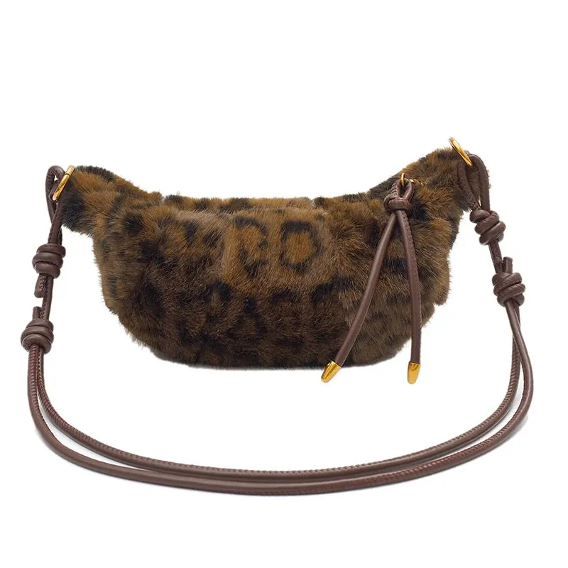 UAKISS  -  Cute Soft Small Faux Fur Shoulder Bags for Women 2024 Y2K Winter New Korean Fashion Handbags Trend Warm CrossbodyBag