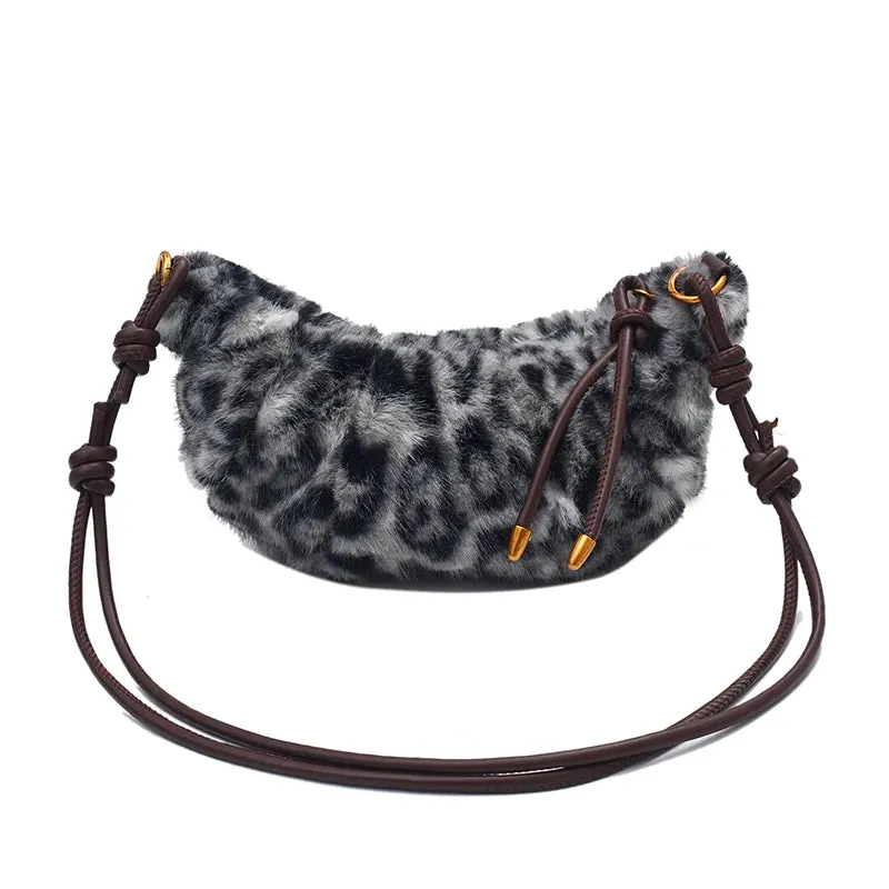 UAKISS  -  Cute Soft Small Faux Fur Shoulder Bags for Women 2024 Y2K Winter New Korean Fashion Handbags Trend Warm CrossbodyBag
