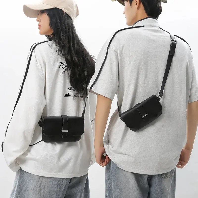 UAKISS  -  Designer Crossbody Bag 2024 New Korean PU Small Square Bag Casual Versatile Flap Phone Shoulder Single Bag Men's Backpack