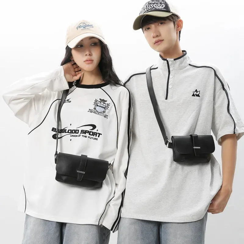 UAKISS  -  Designer Crossbody Bag 2024 New Korean PU Small Square Bag Casual Versatile Flap Phone Shoulder Single Bag Men's Backpack