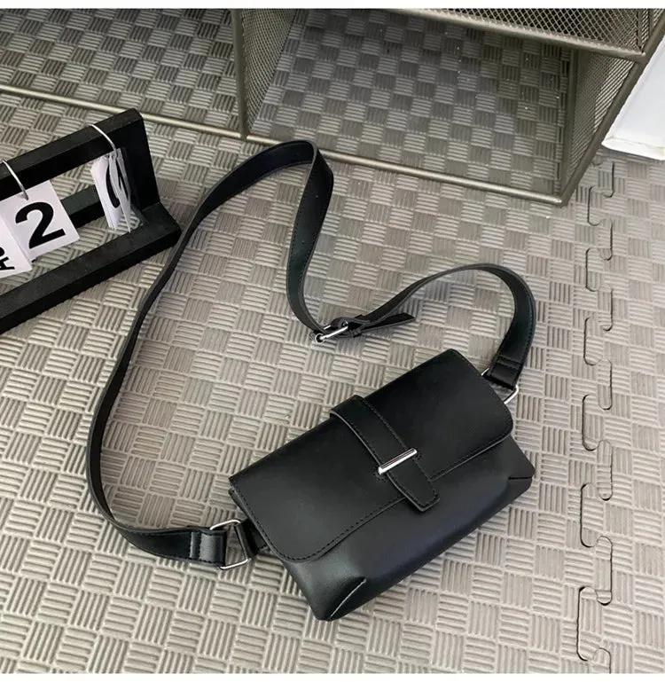 UAKISS  -  Designer Crossbody Bag 2024 New Korean PU Small Square Bag Casual Versatile Flap Phone Shoulder Single Bag Men's Backpack