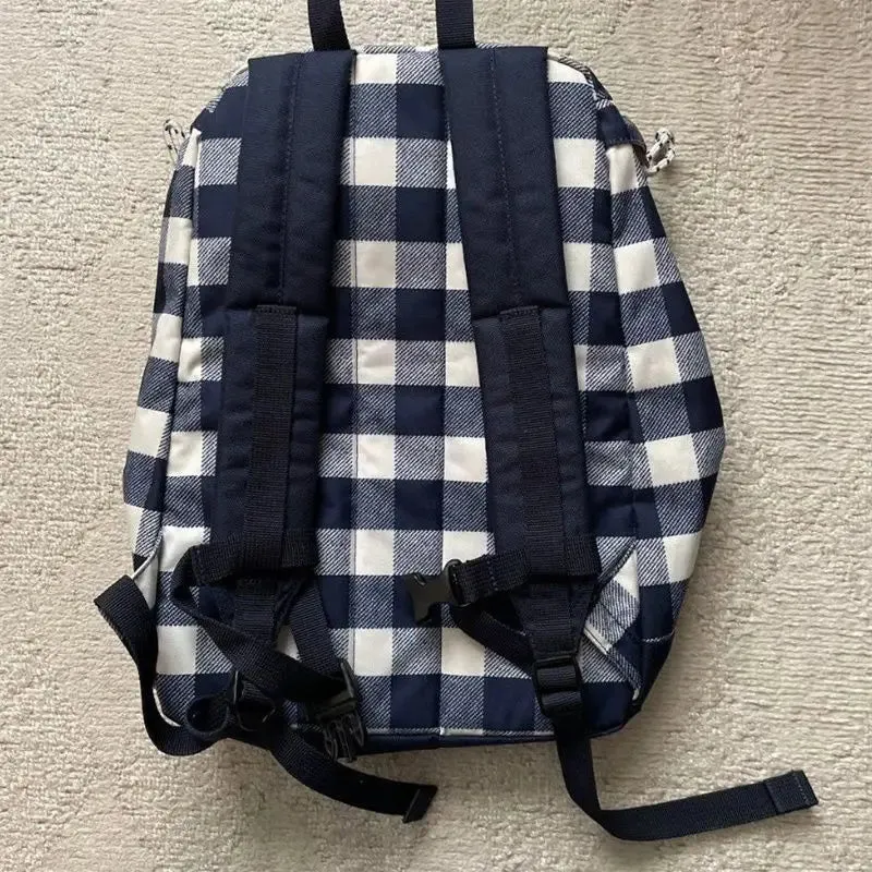 UAKISS  -  Korean College Style Blue and White Campus Commuting Bag 2024 Large Capacity for Casual Versatile Men Women's Backpack