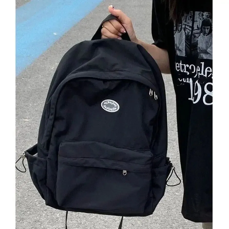 UAKISS  -  Korean Ins Pink Sweet Student Backpack Casual Large Capacity Solid Letter Versatile Backpack Candy Color Women's Travel Backpack