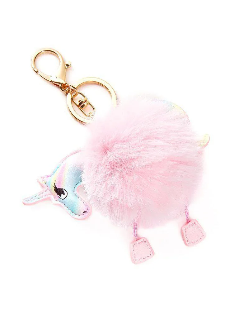 Unicorn Keychain With Pom Pom