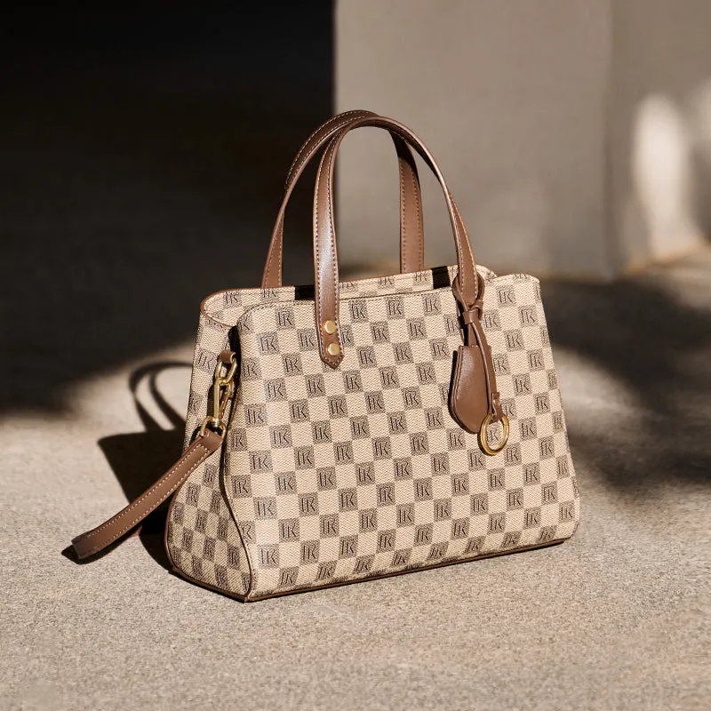 Vintage Checkered Large Capacity Shoulder Bag