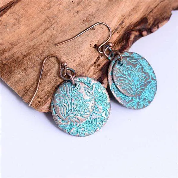 Vintage Gold Charm Dangle Earrings