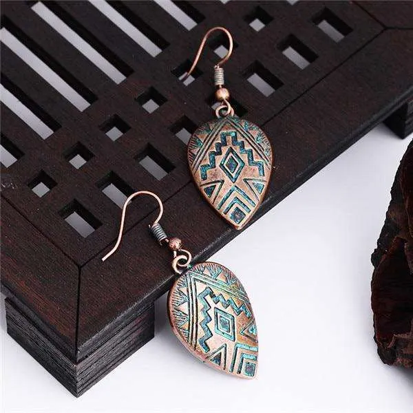 Vintage Gold Charm Dangle Earrings