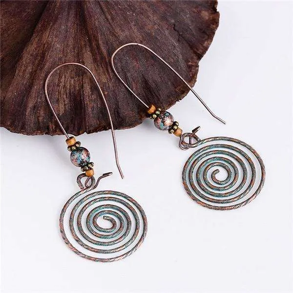 Vintage Gold Charm Dangle Earrings