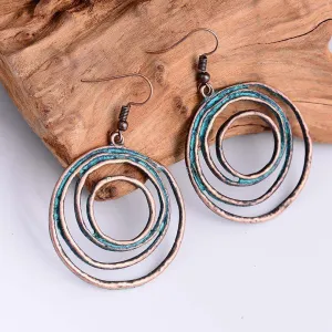 Vintage Gold Charm Dangle Earrings