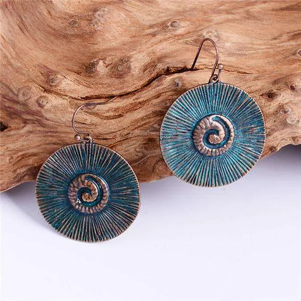 Vintage Gold Charm Dangle Earrings