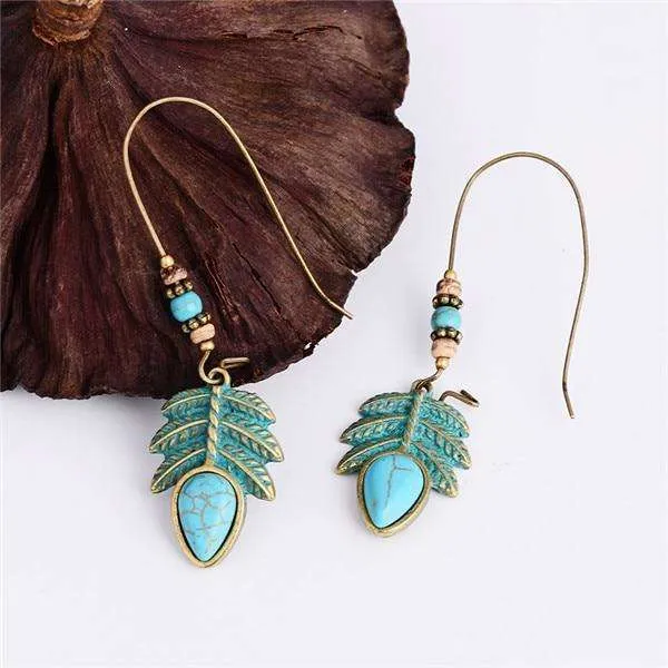Vintage Gold Charm Dangle Earrings
