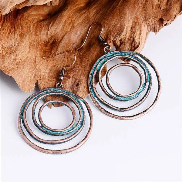 Vintage Gold Charm Dangle Earrings