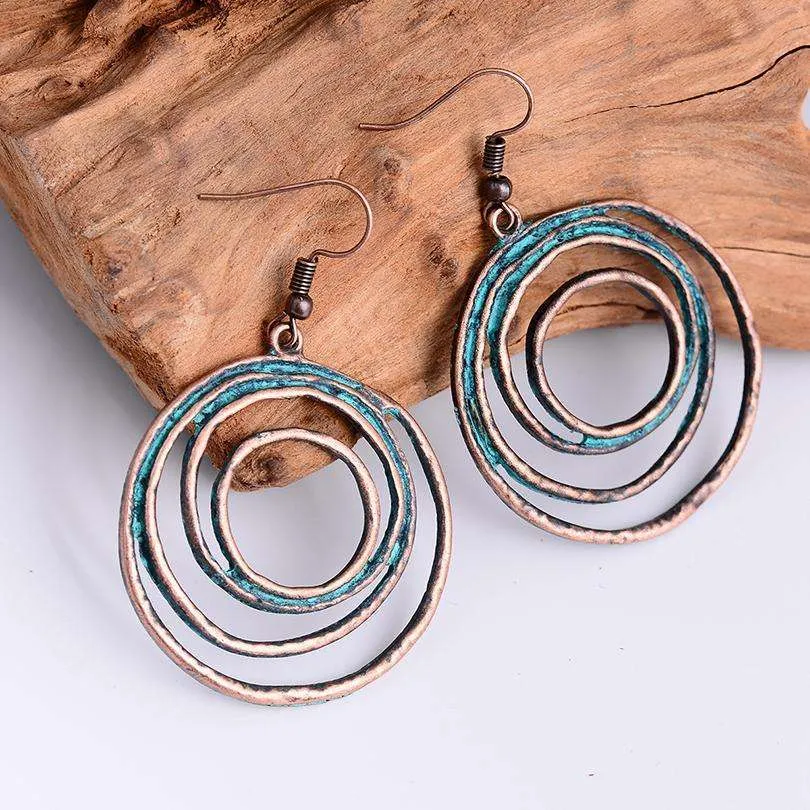 Vintage Gold Charm Dangle Earrings
