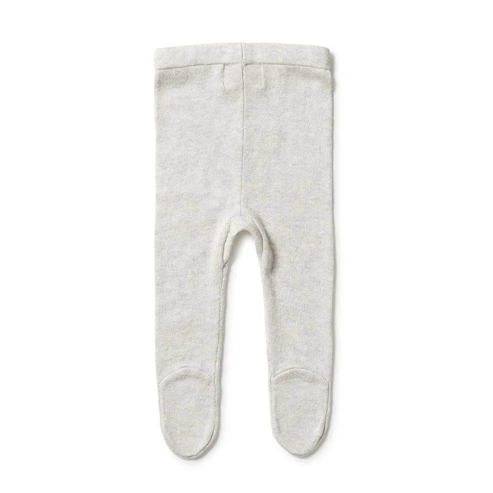 Wilson Frenchy Knitted Leggings with Feet - Grey Melange (0-3 Months, 4-6 Kg)