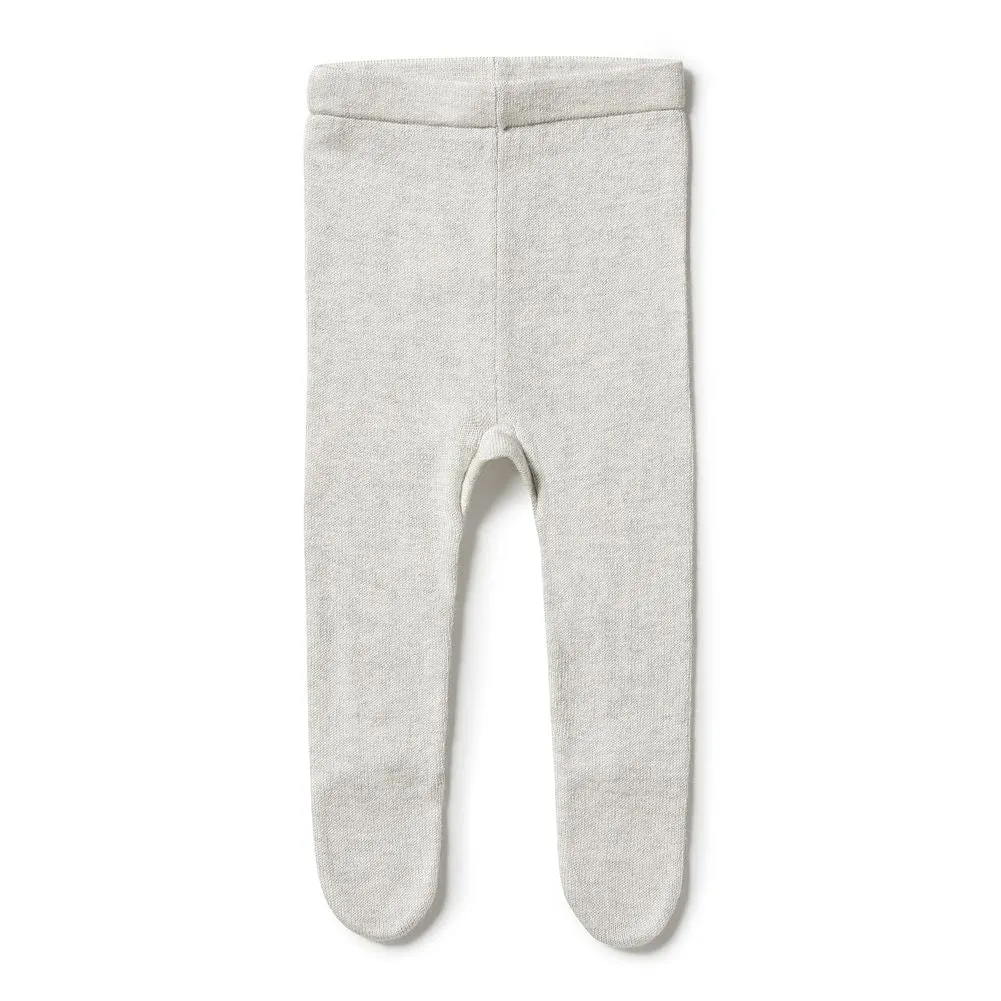 Wilson Frenchy Knitted Leggings with Feet - Grey Melange (0-3 Months, 4-6 Kg)