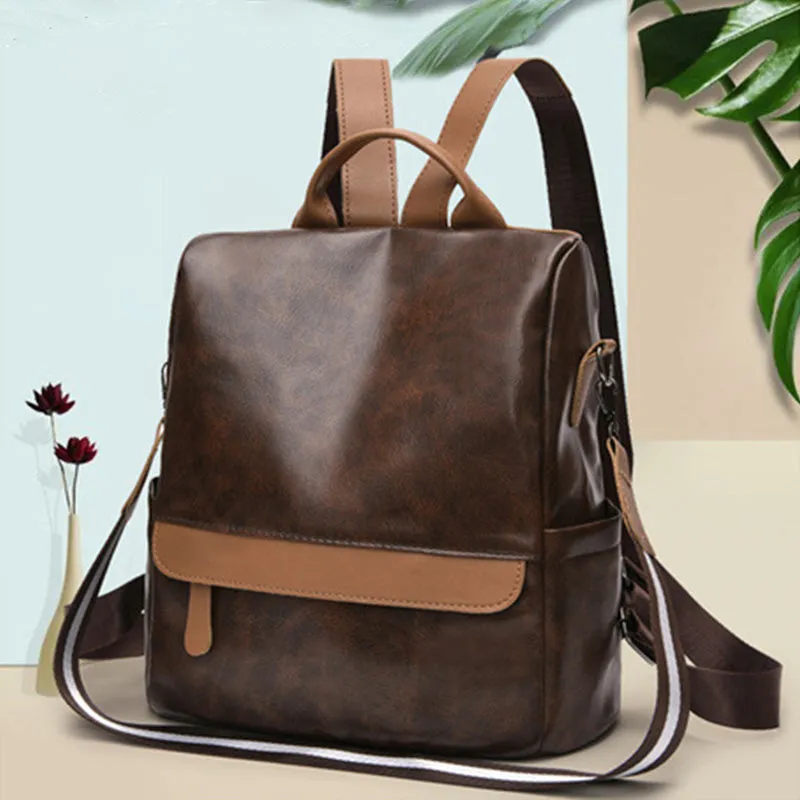 Women's Anti-theft Backpack Purses Multipurpose Leather Handbag Shoulder Bag Travel Bag