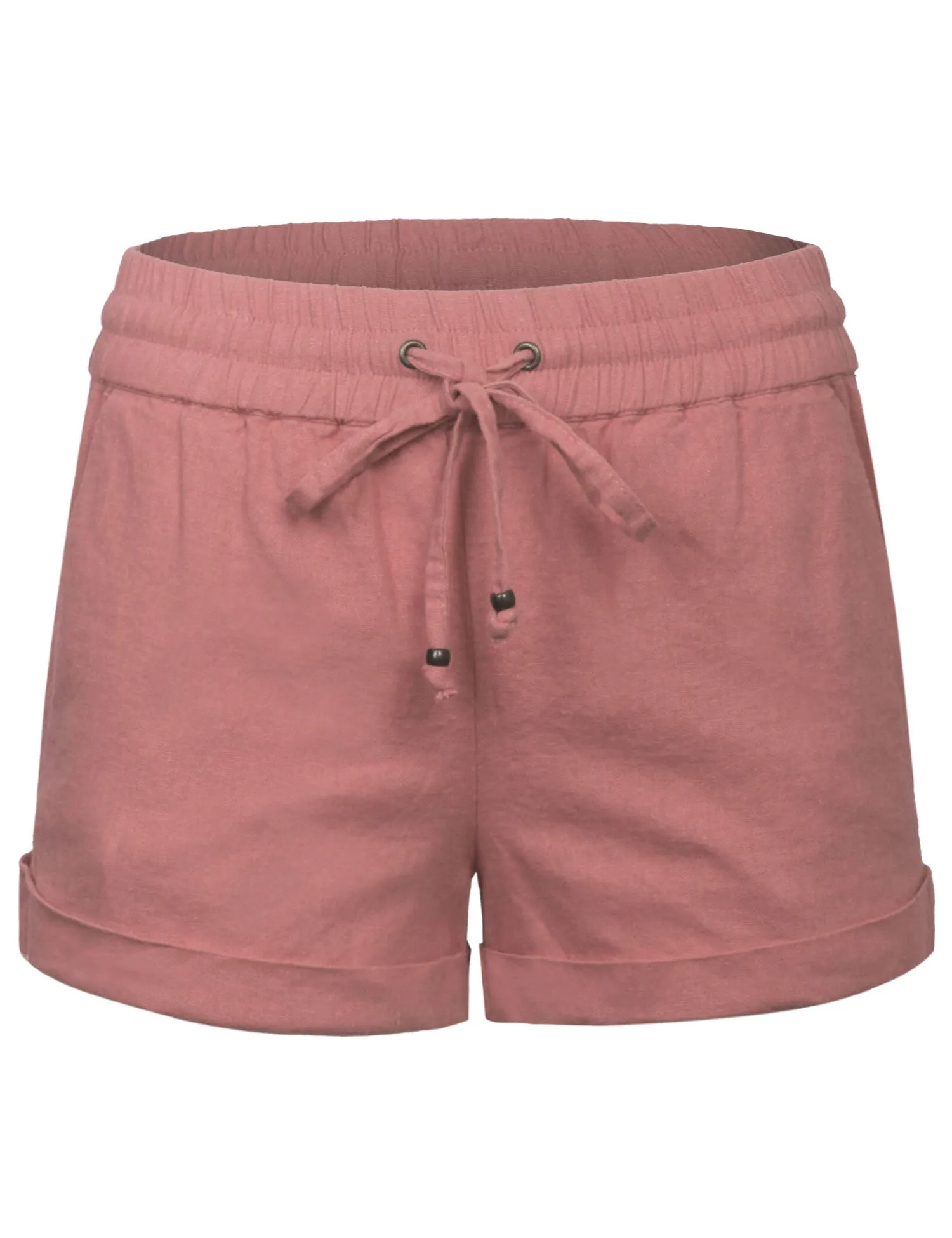 Womens Lightweight Linen Shorts with Drawstring