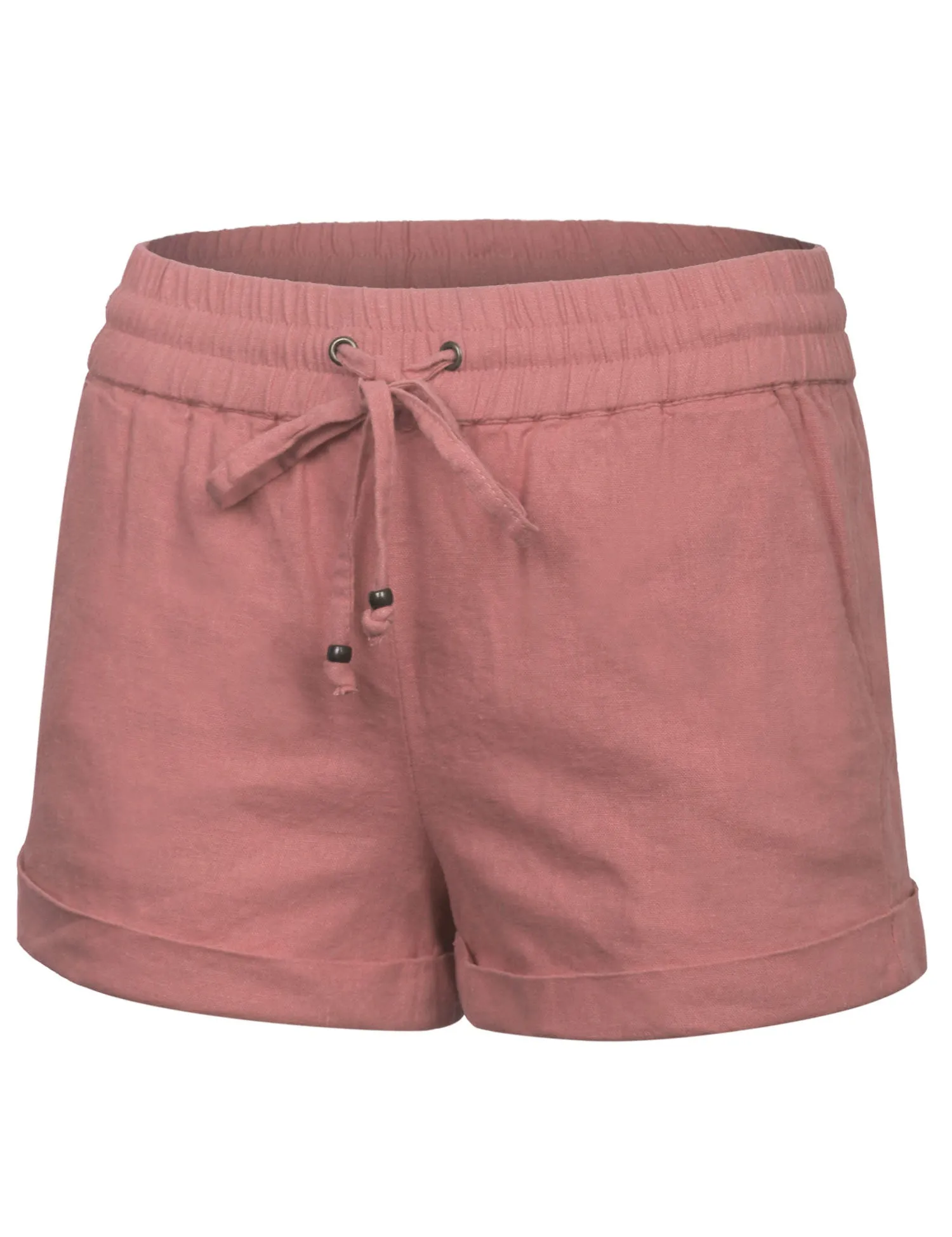 Womens Lightweight Linen Shorts with Drawstring
