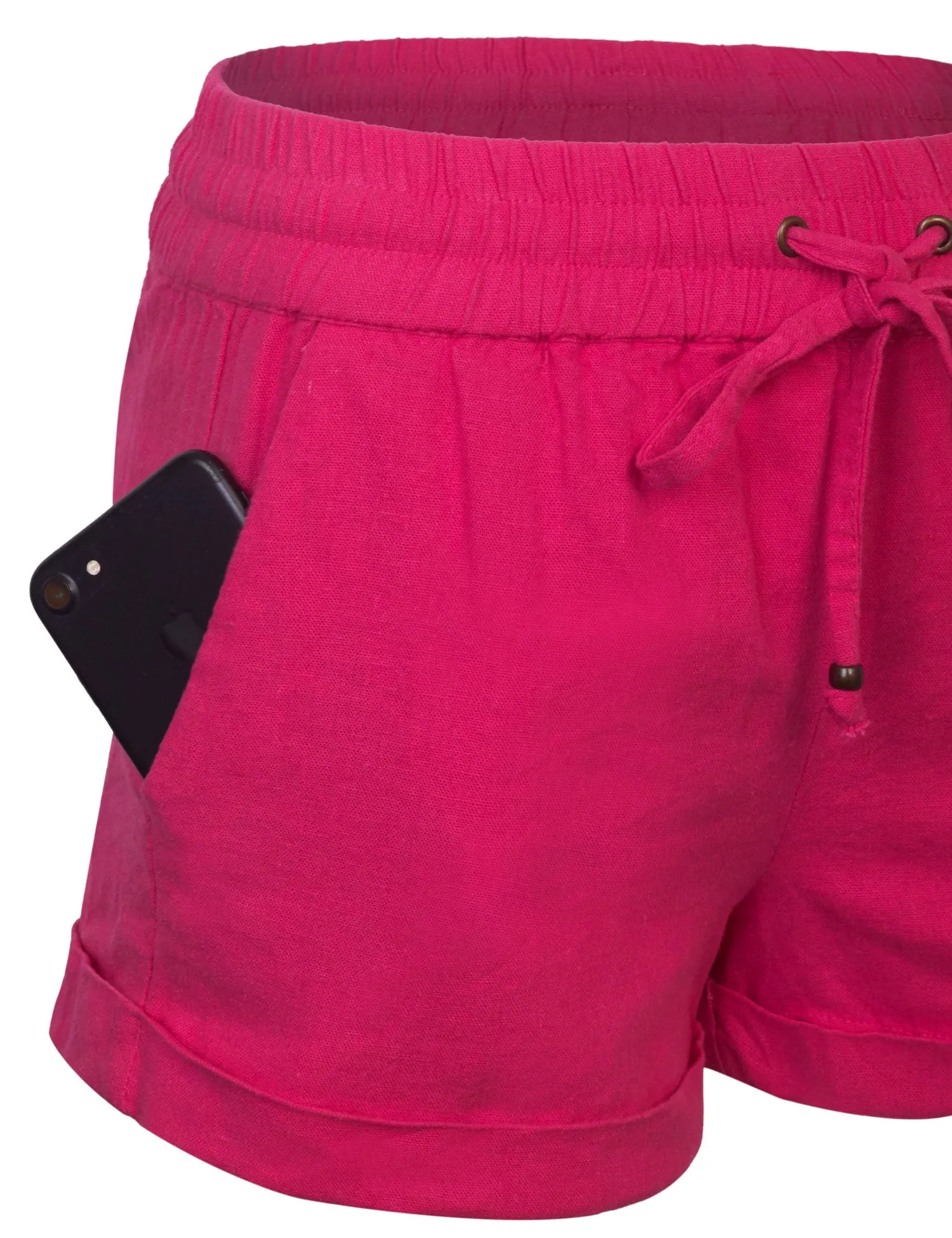 Womens Lightweight Linen Shorts with Drawstring