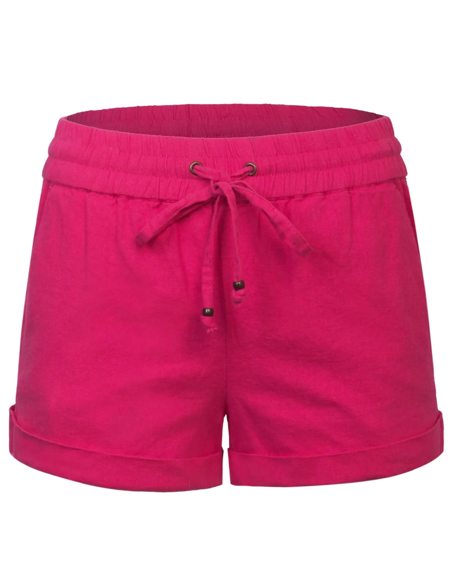 Womens Lightweight Linen Shorts with Drawstring