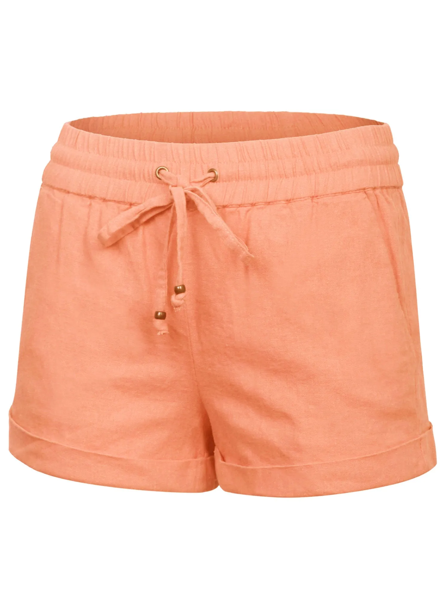 Womens Lightweight Linen Shorts with Drawstring