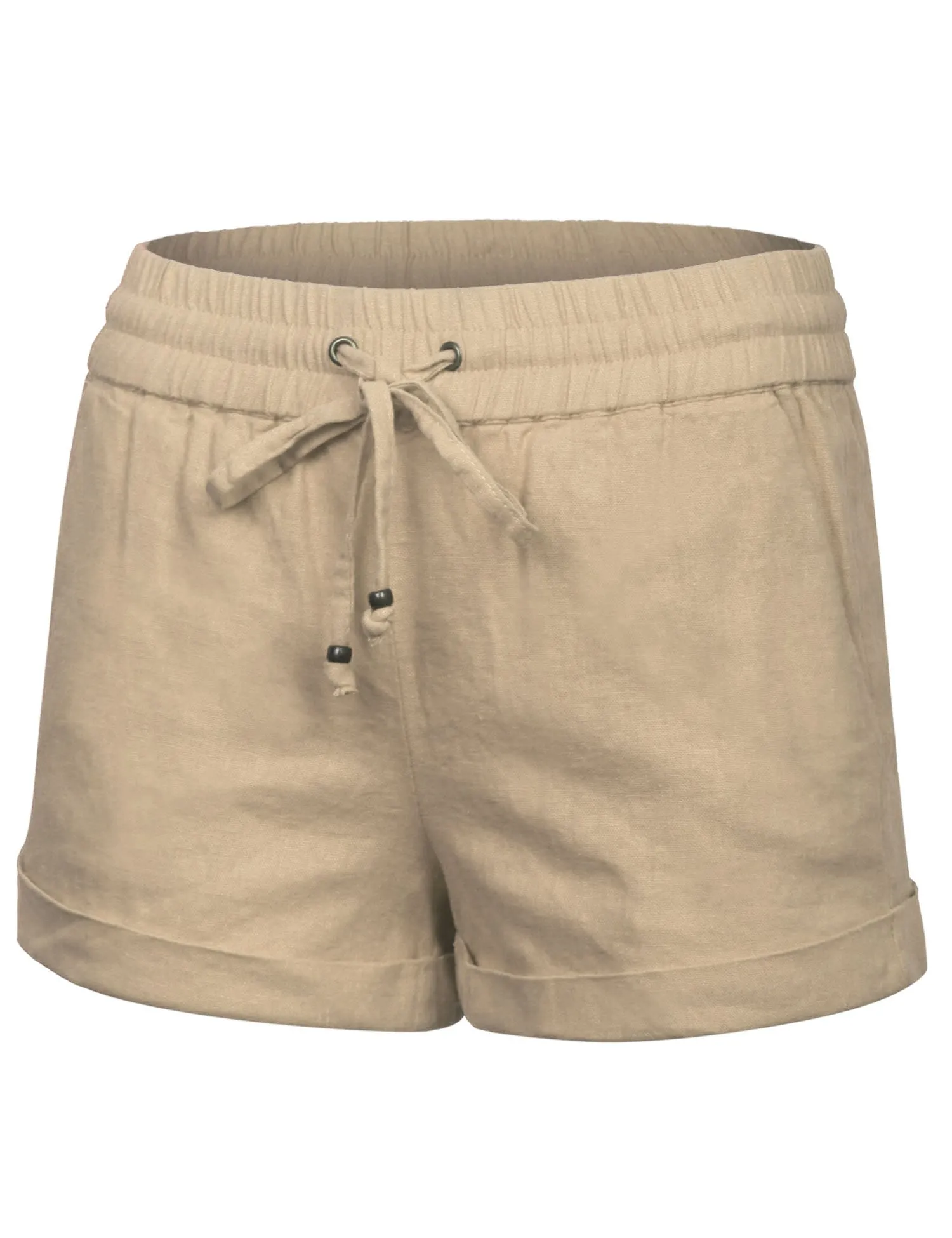 Womens Lightweight Linen Shorts with Drawstring
