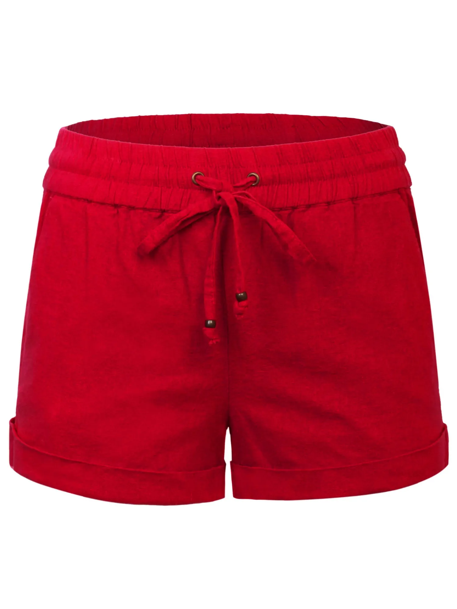 Womens Lightweight Linen Shorts with Drawstring