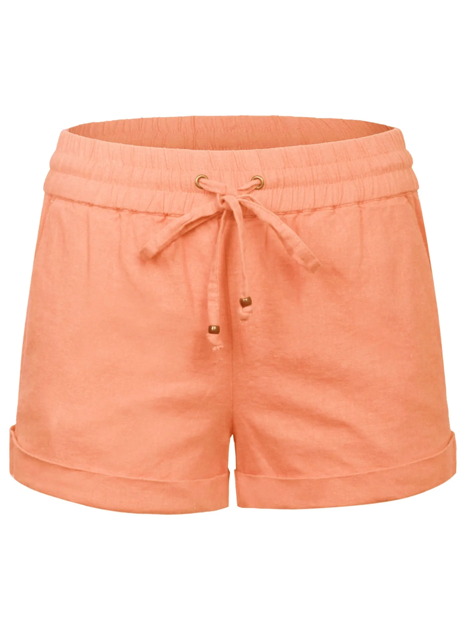 Womens Lightweight Linen Shorts with Drawstring