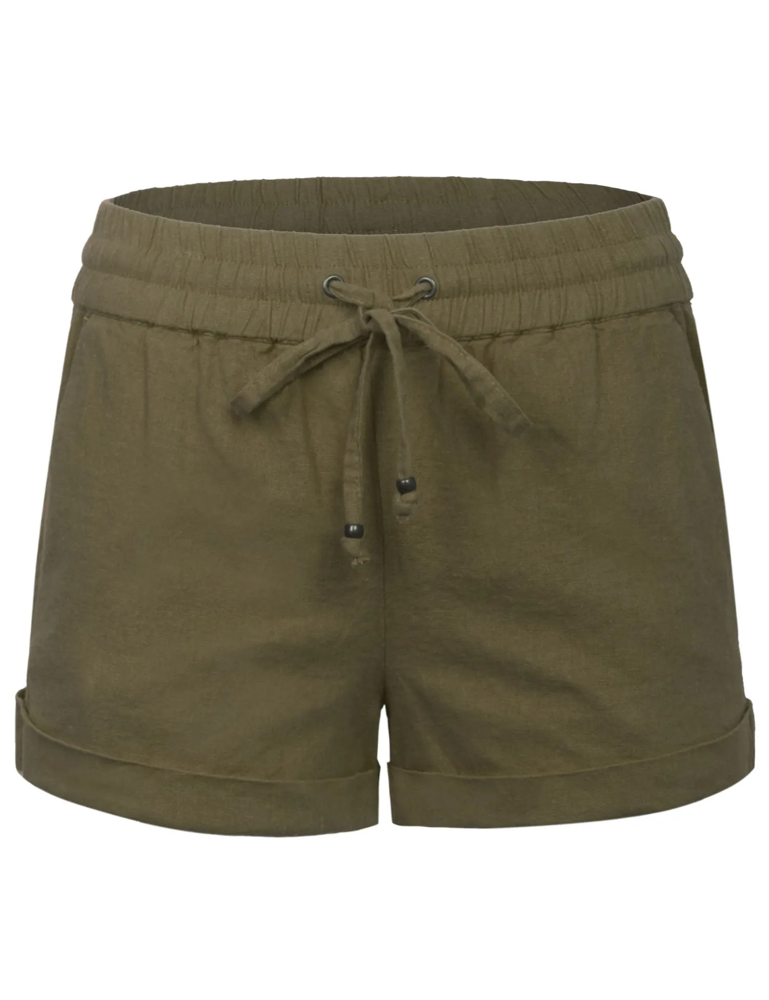 Womens Lightweight Linen Shorts with Drawstring