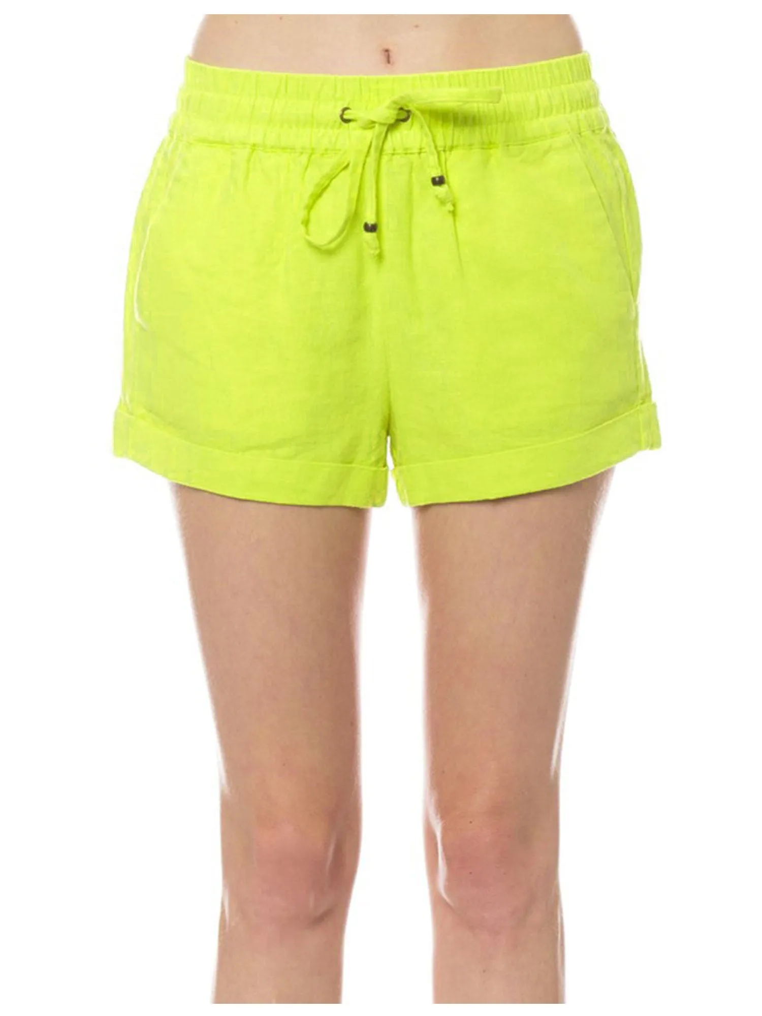 Womens Lightweight Linen Shorts with Drawstring