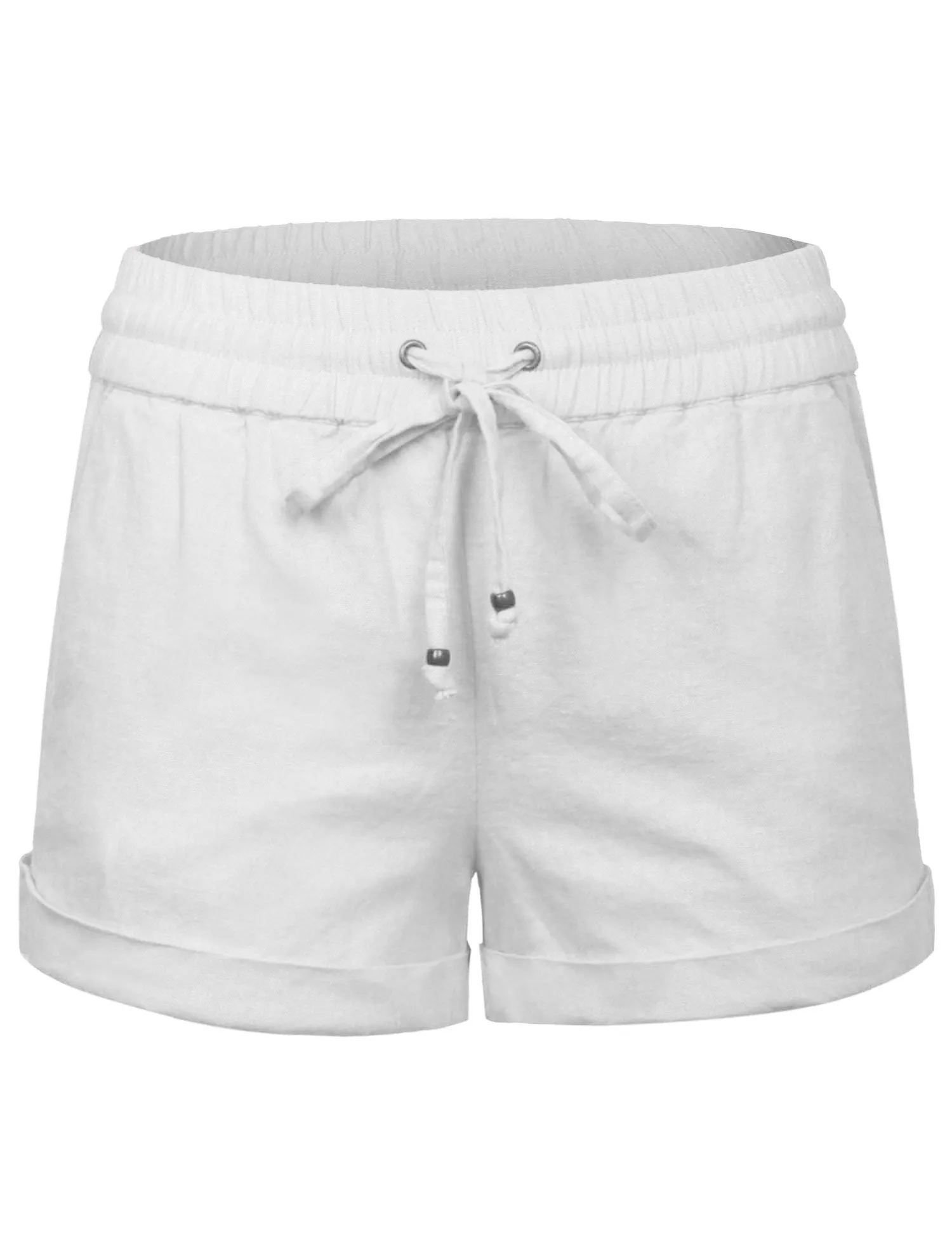 Womens Lightweight Linen Shorts with Drawstring