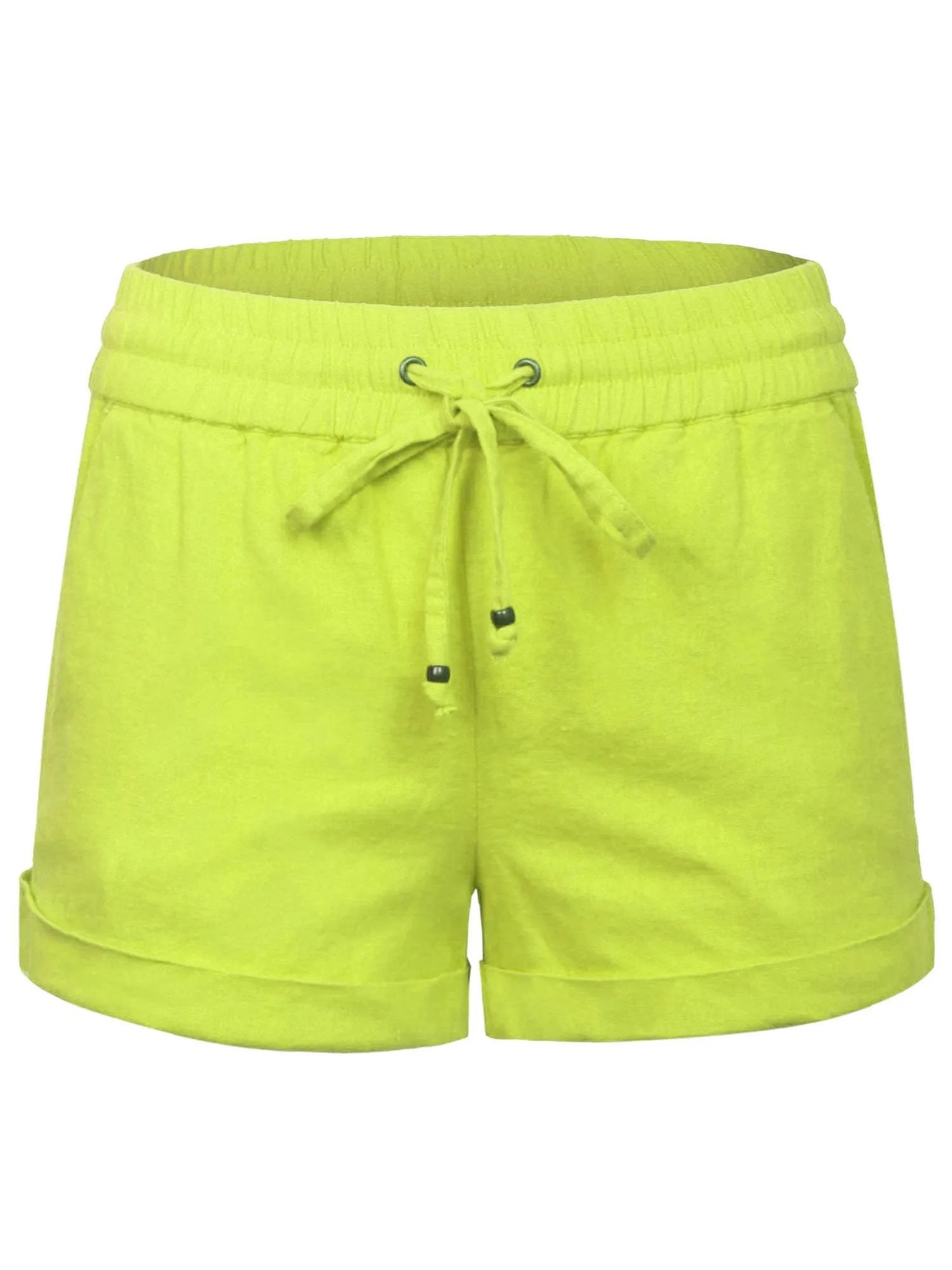 Womens Lightweight Linen Shorts with Drawstring