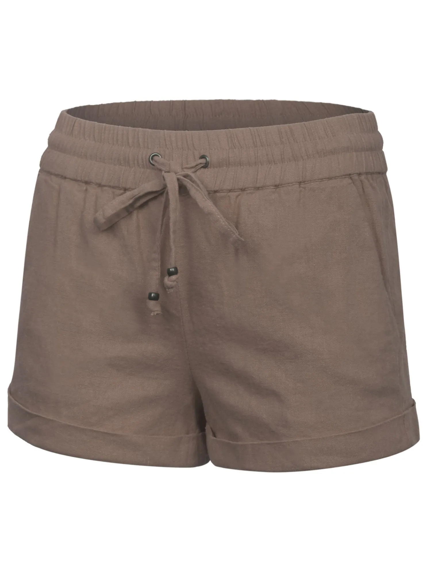 Womens Lightweight Linen Shorts with Drawstring