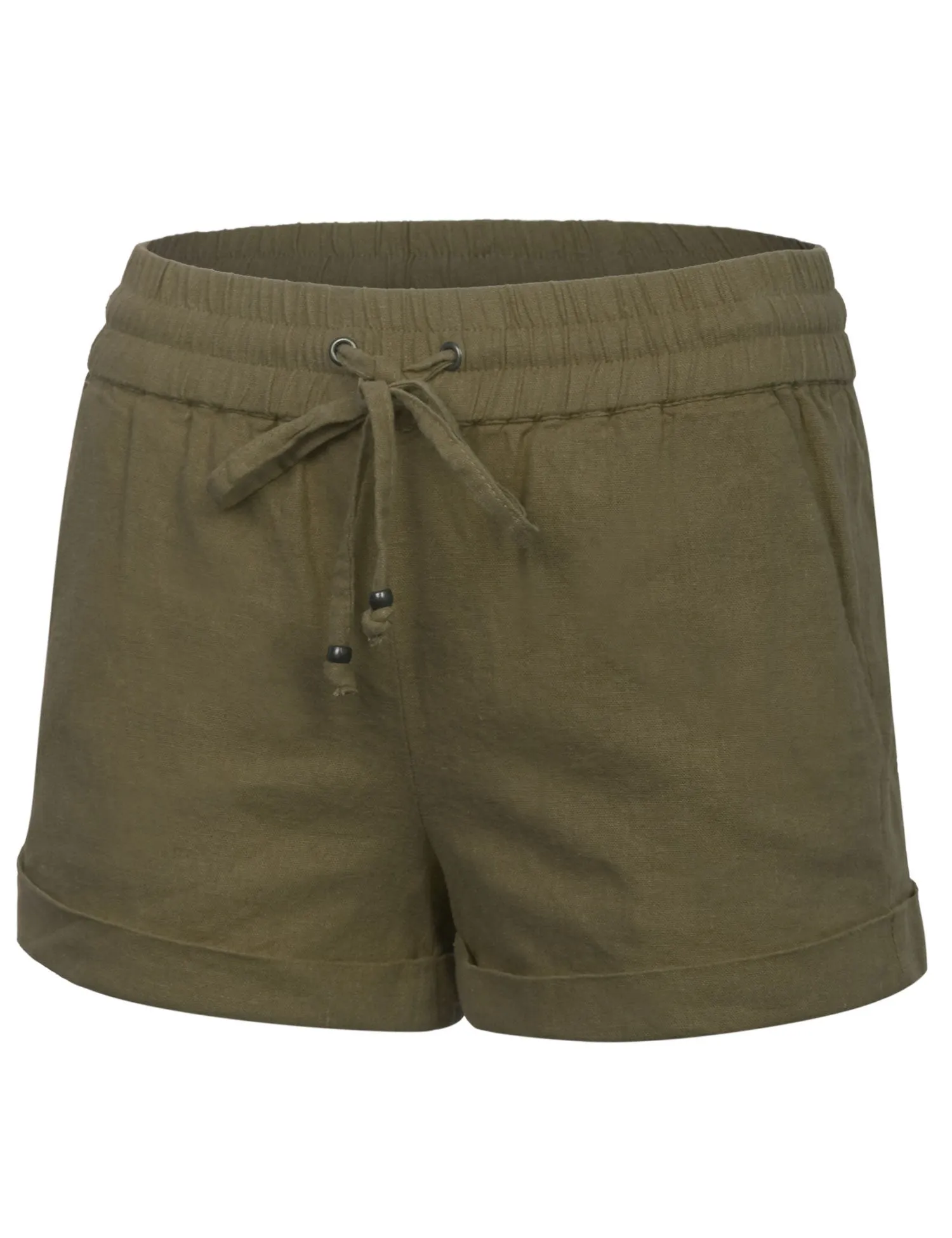 Womens Lightweight Linen Shorts with Drawstring
