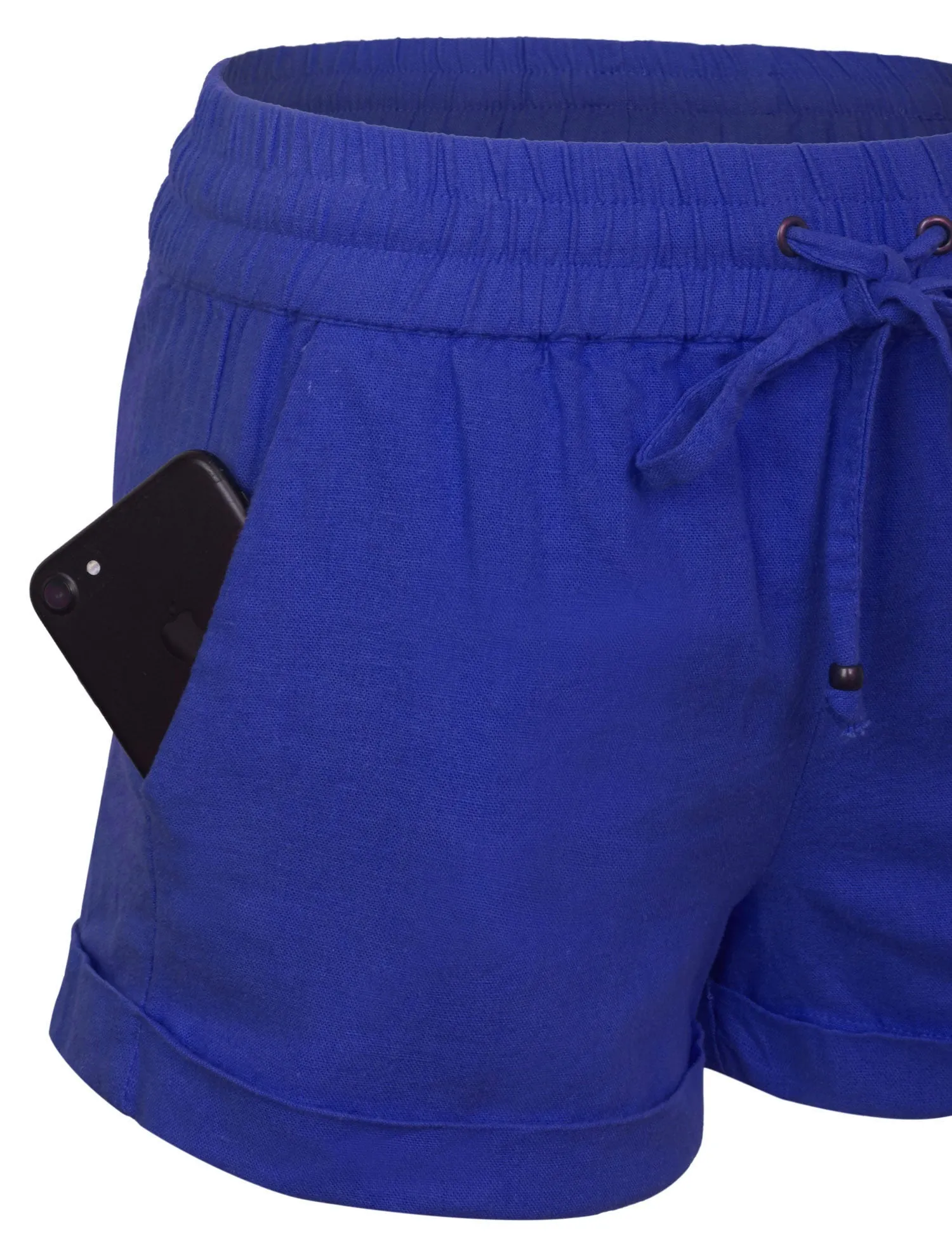 Womens Lightweight Linen Shorts with Drawstring