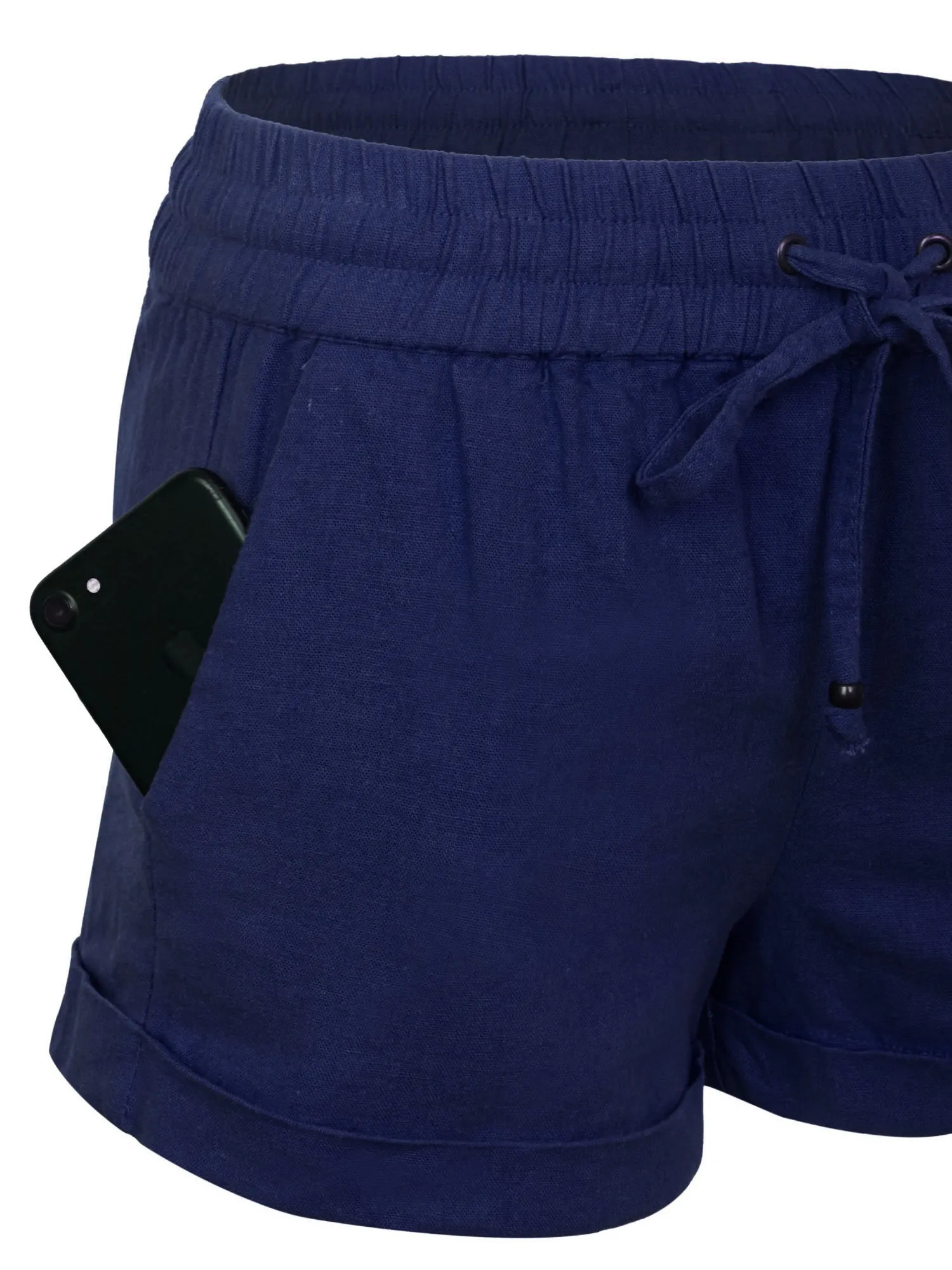 Womens Lightweight Linen Shorts with Drawstring
