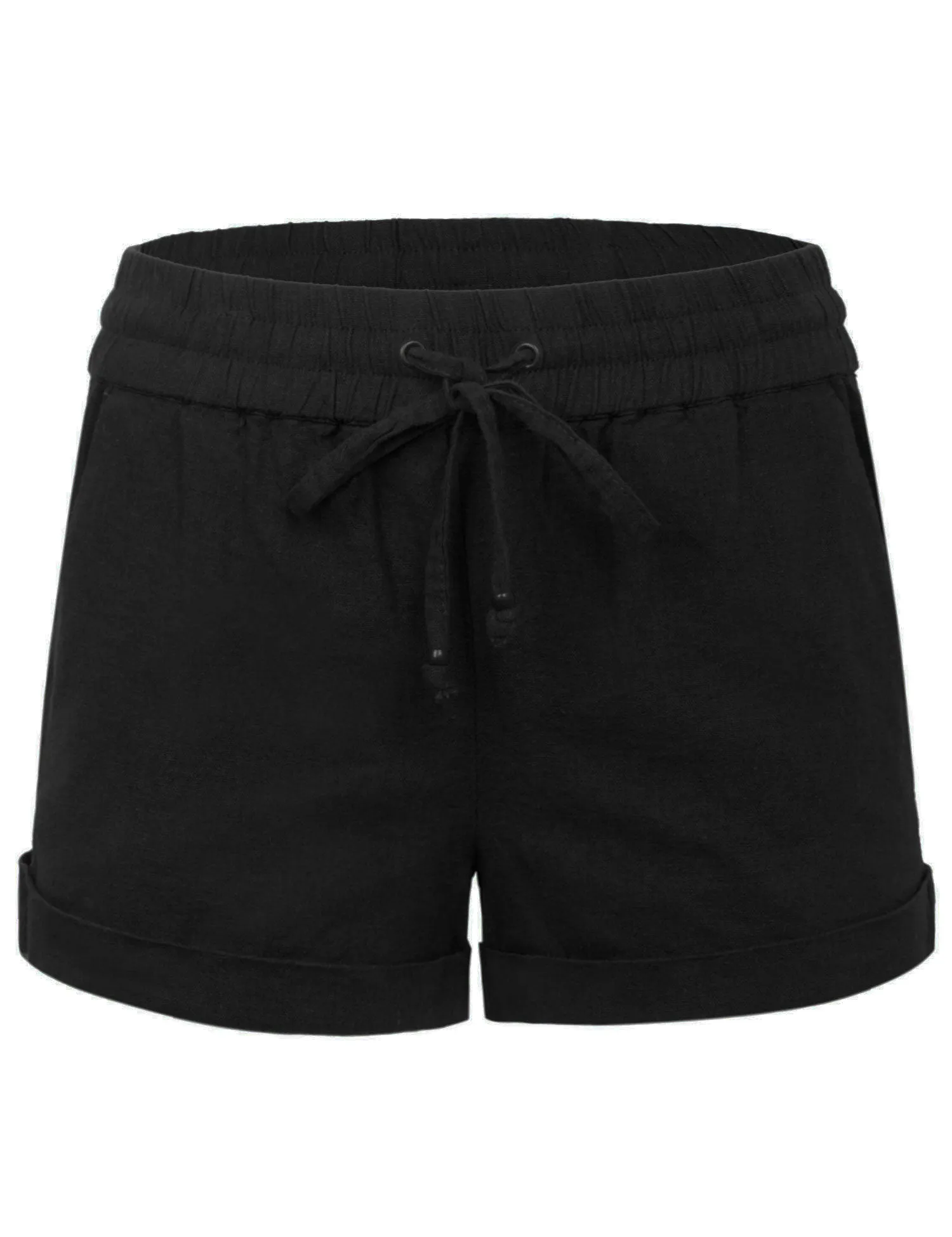 Womens Lightweight Linen Shorts with Drawstring